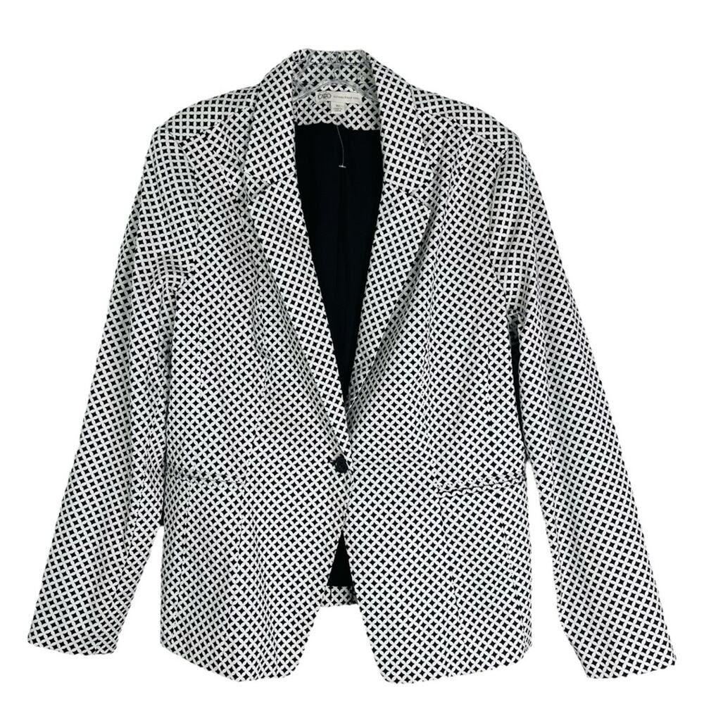 NEW Cato black white geometric preppy office jacket blazer 16
